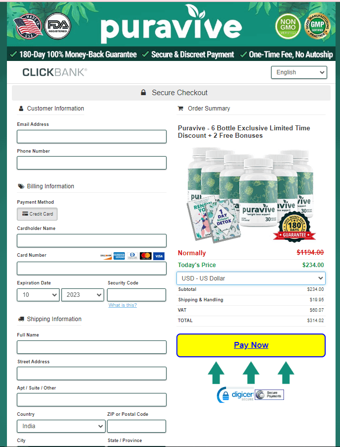 Puravive Weight Loss Order Form